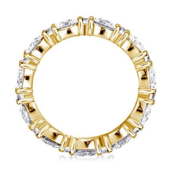 Italo Baguette Cut Eternity Wedding Band Dainty Wedding Band, size 5.75 - Picture 3 of 6